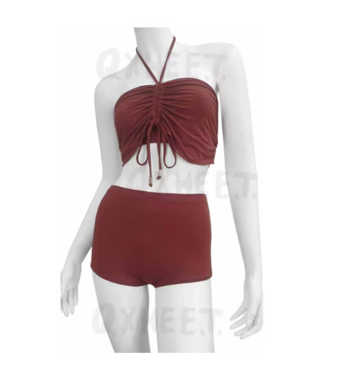 前中抽皱绑带上衣+b平口裤 供应商