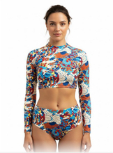 连身图腾两件式泳衣