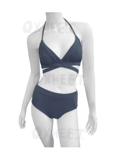 交叉绑比基尼上衣/拼接下裤 制造商